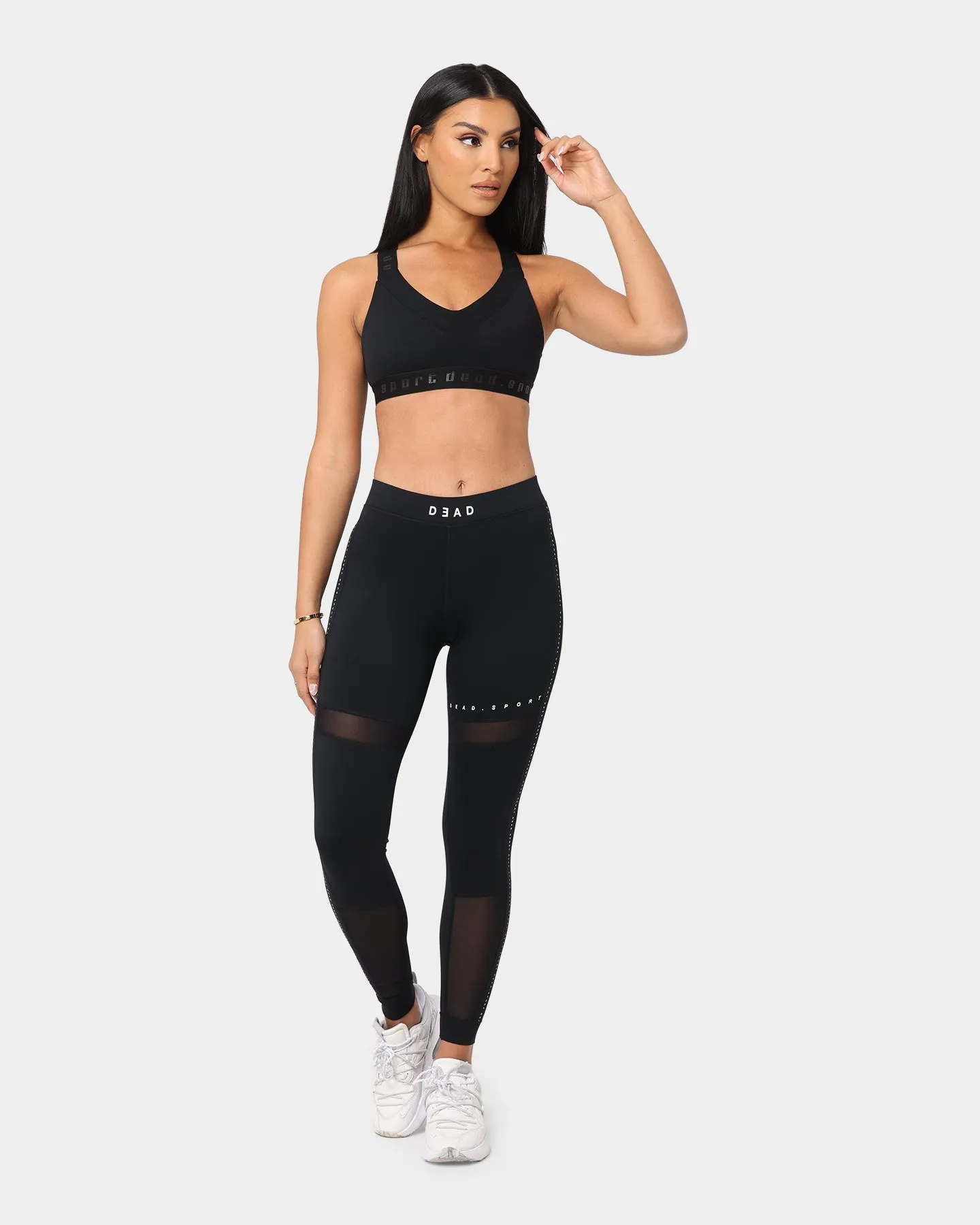 Dead Studios Women's Mesh Cut Out Tights Black