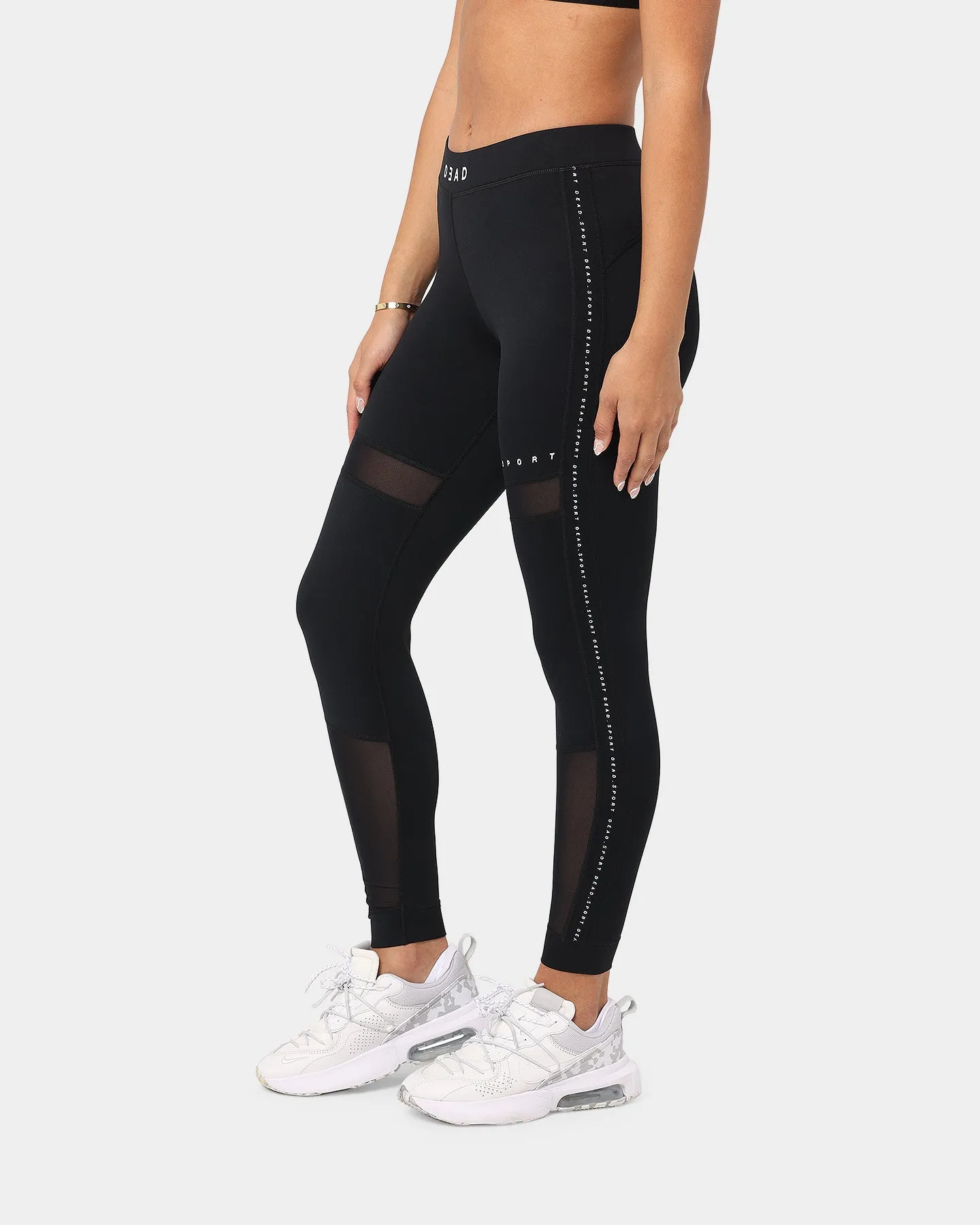 Dead Studios Women's Mesh Cut Out Tights Black