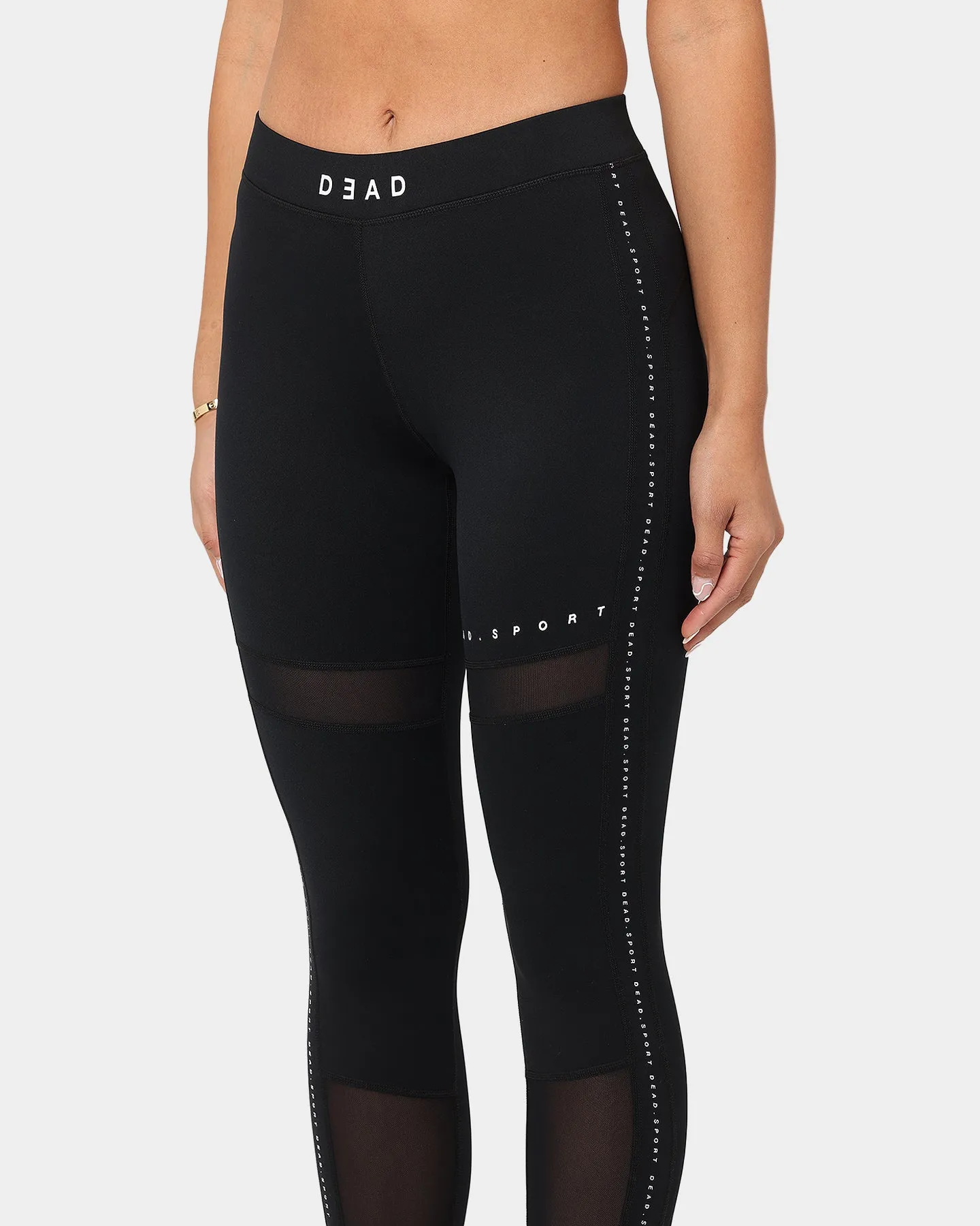 Dead Studios Women's Mesh Cut Out Tights Black