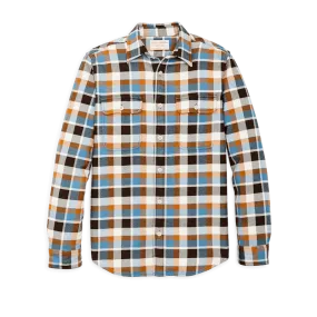Filson Skyrta - Vintage Flannel Work Shirt - Brown/Cream/Ochr