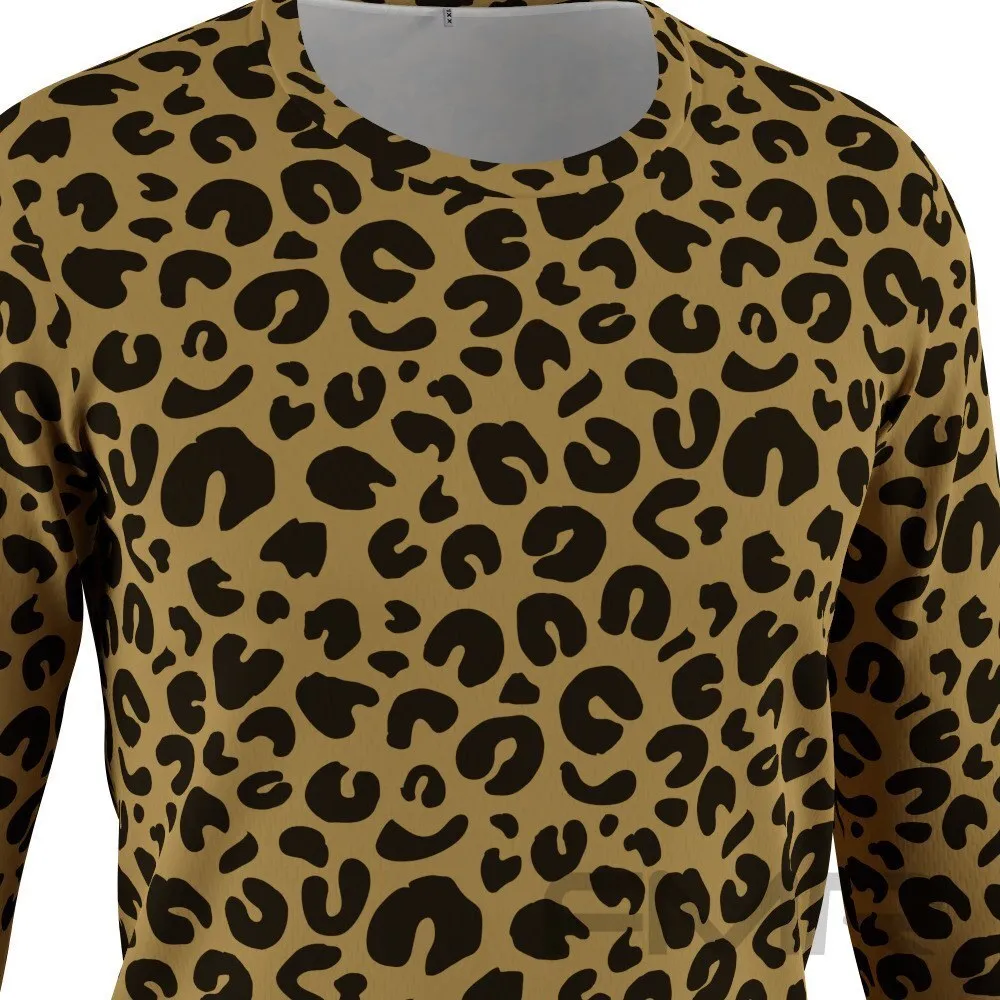 FMR Men's Leopard Print Long Sleeve Shirt