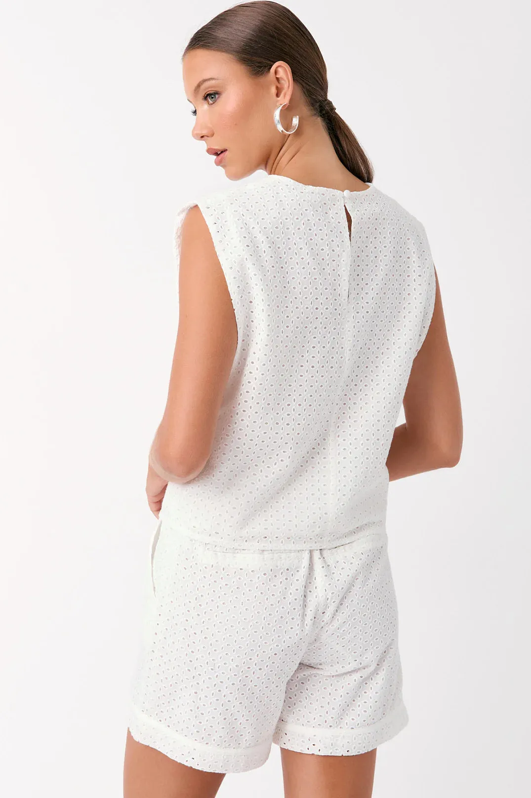Gi Gi Broderie Anglaise Top White