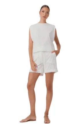 Gi Gi Broderie Anglaise Top White
