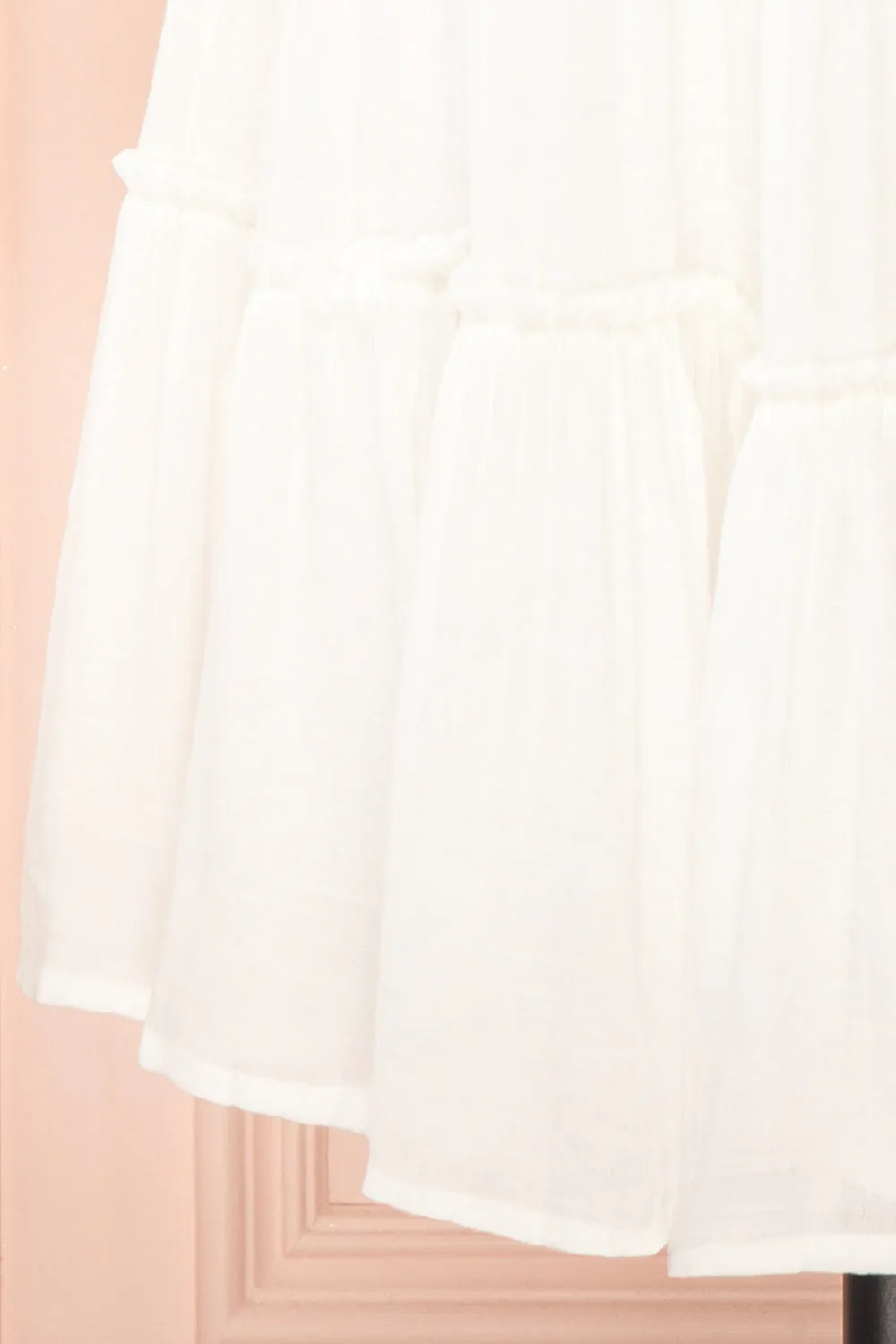 Golnaz | Ivory Layered Midi Dress