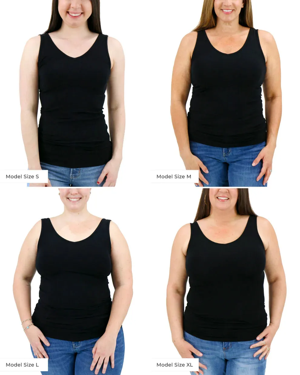 Grace & Lace Long Reversible Perfect Fit Tank - Ivory