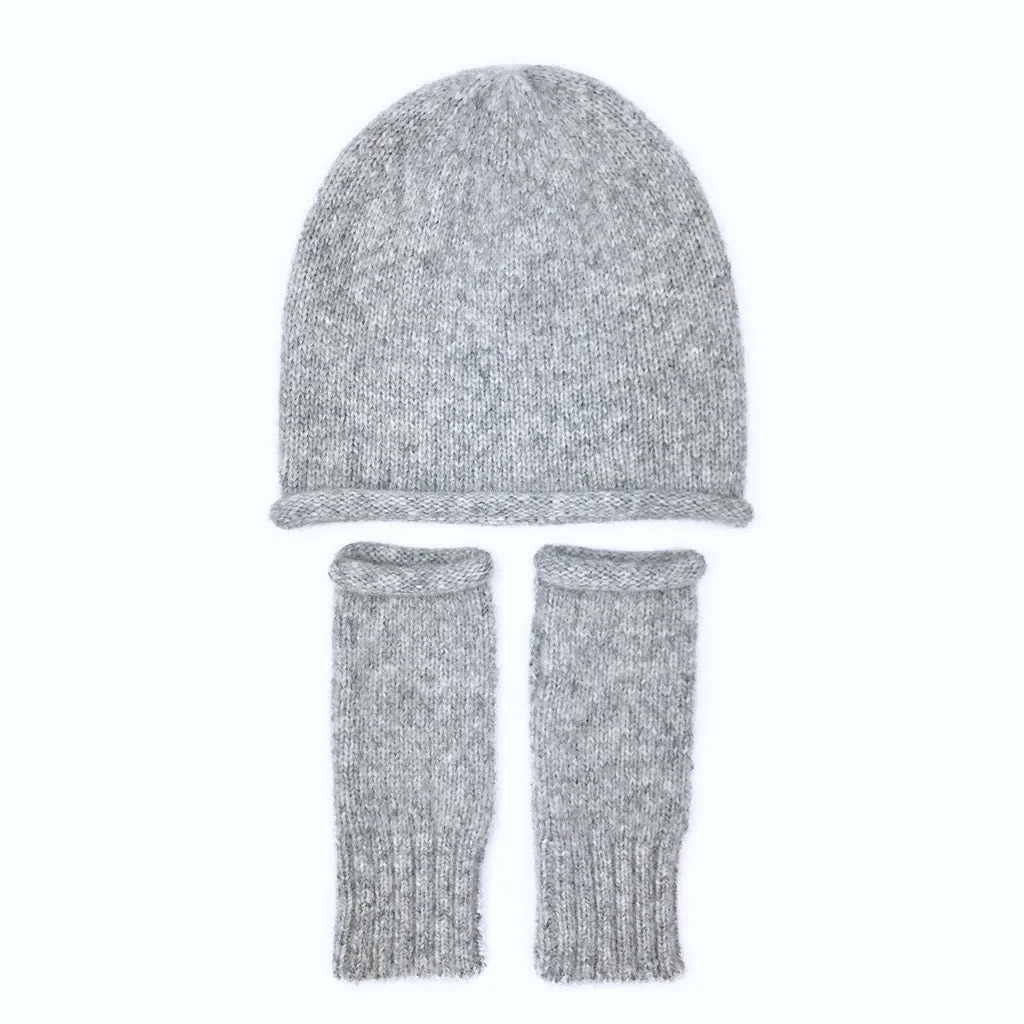 Gray Essential Knit Alpaca Beanie - Handmade, Fair trade