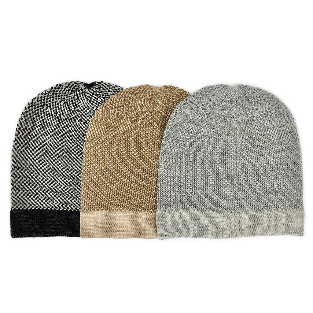 Gray Interwoven Alpaca Beanie by SLATE   SALT