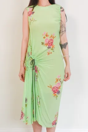 Green floral midi dress RRP £1.5k- FINAL SALE