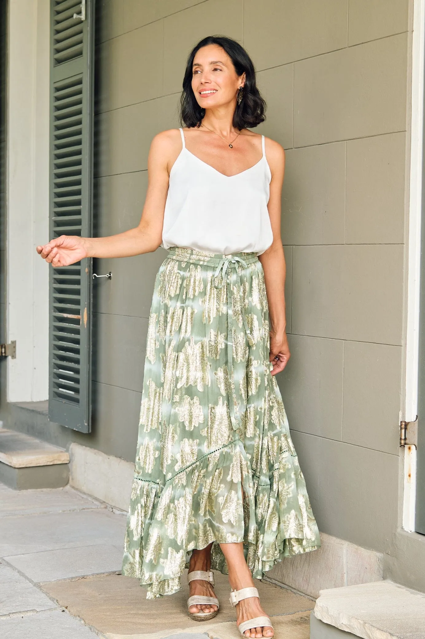 Halina Skirt in Aloe