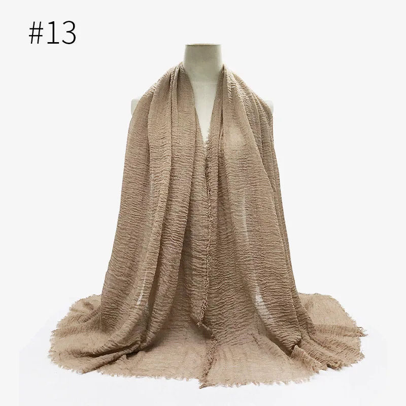 Hijab ,Cotton and Hemp Wrapped Head Scarf, Pure Color Female Scarf, Cotton, Scarf Shawl, Islamic Clothing, Muslim, Fashion, Head Cover