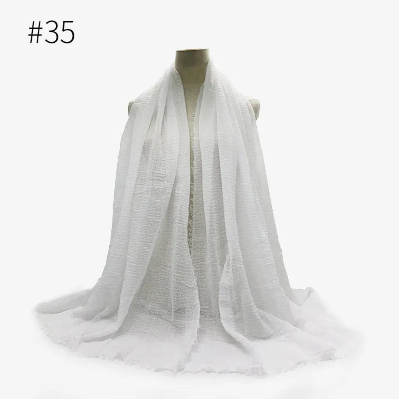 Hijab ,Cotton and Hemp Wrapped Head Scarf, Pure Color Female Scarf, Cotton, Scarf Shawl, Islamic Clothing, Muslim, Fashion, Head Cover
