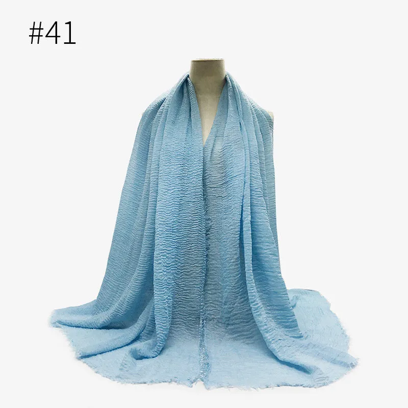 Hijab ,Cotton and Hemp Wrapped Head Scarf, Pure Color Female Scarf, Cotton, Scarf Shawl, Islamic Clothing, Muslim, Fashion, Head Cover