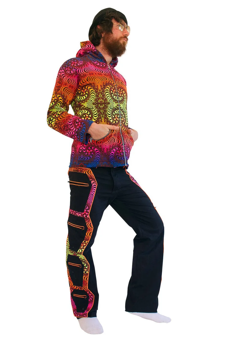 Hooded Zip Jacket : Rainbow Fractal