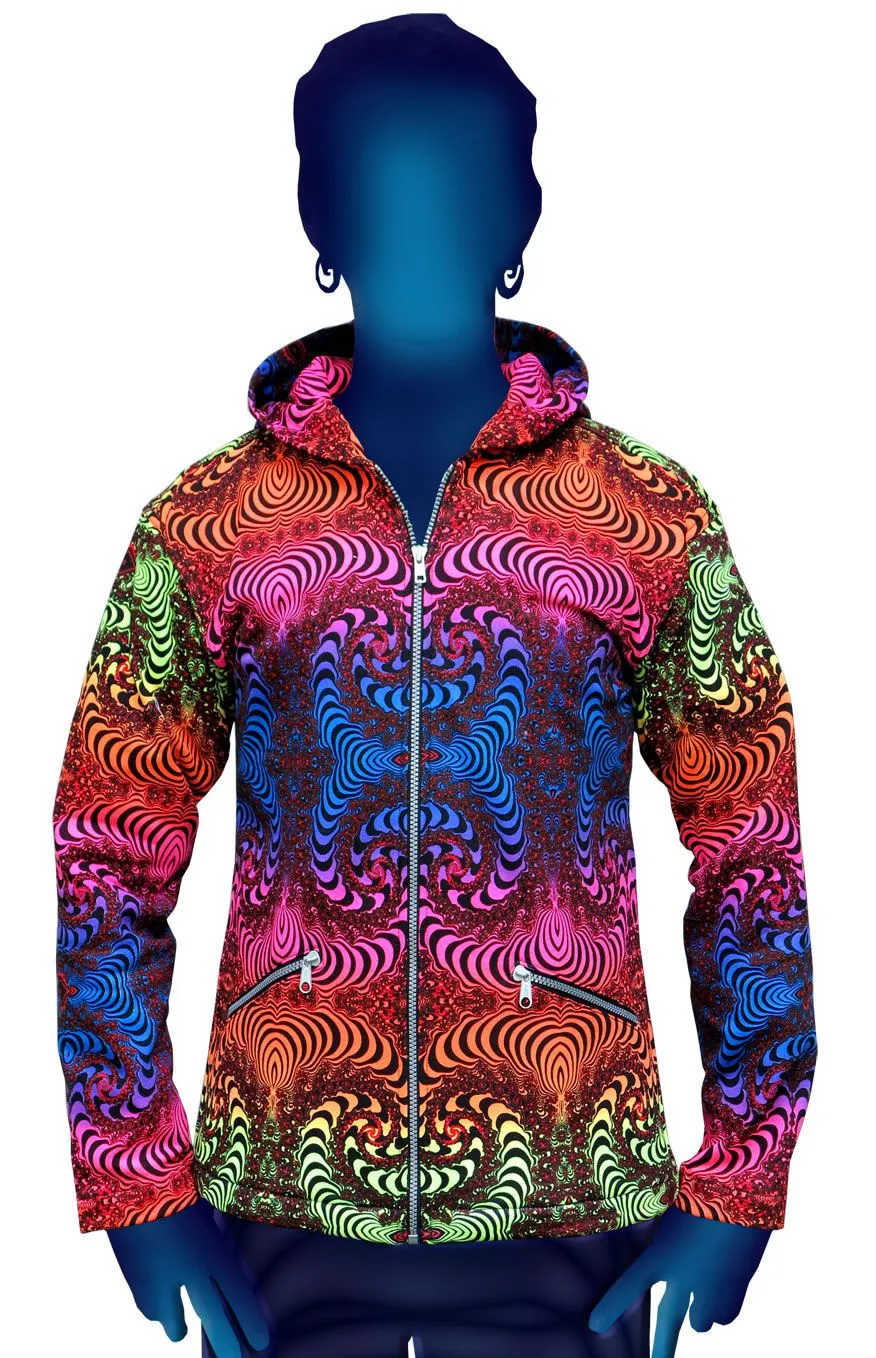 Hooded Zip Jacket : Rainbow Fractal