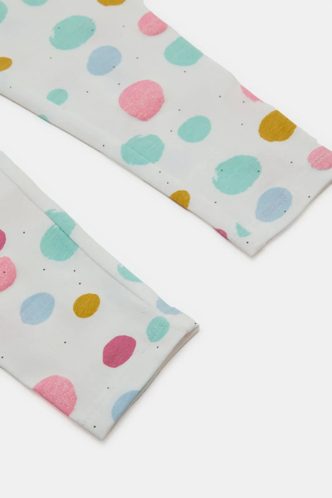 Infant Girls Ivory Printed Leggings