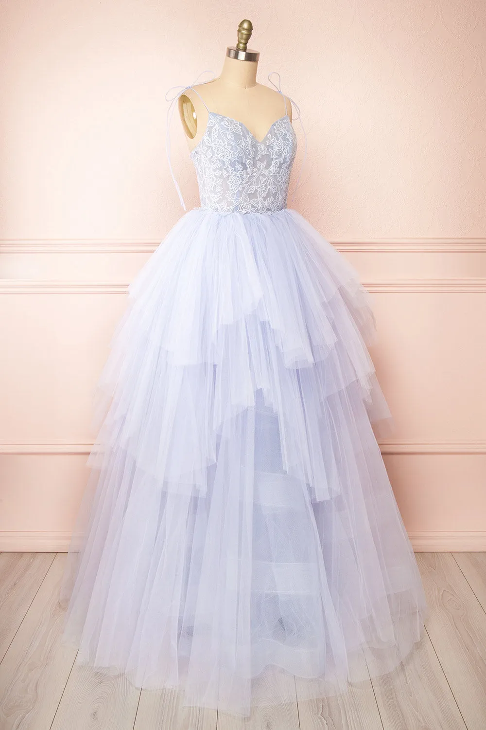 Jordina | Tiered Lavender Blue Maxi Dress