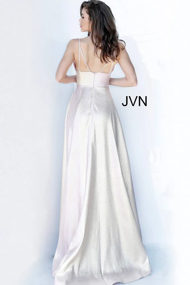 Jovani JVN3781 Size 10 Blush Long Iridescent Shimmer Prom Dress Pageant Gown