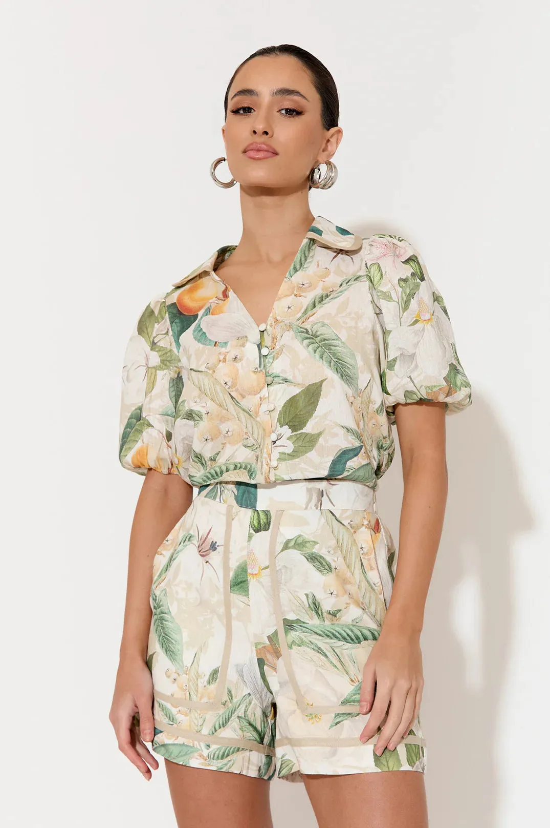 Kate Adelaide Print Short Sleeve Shirt Print