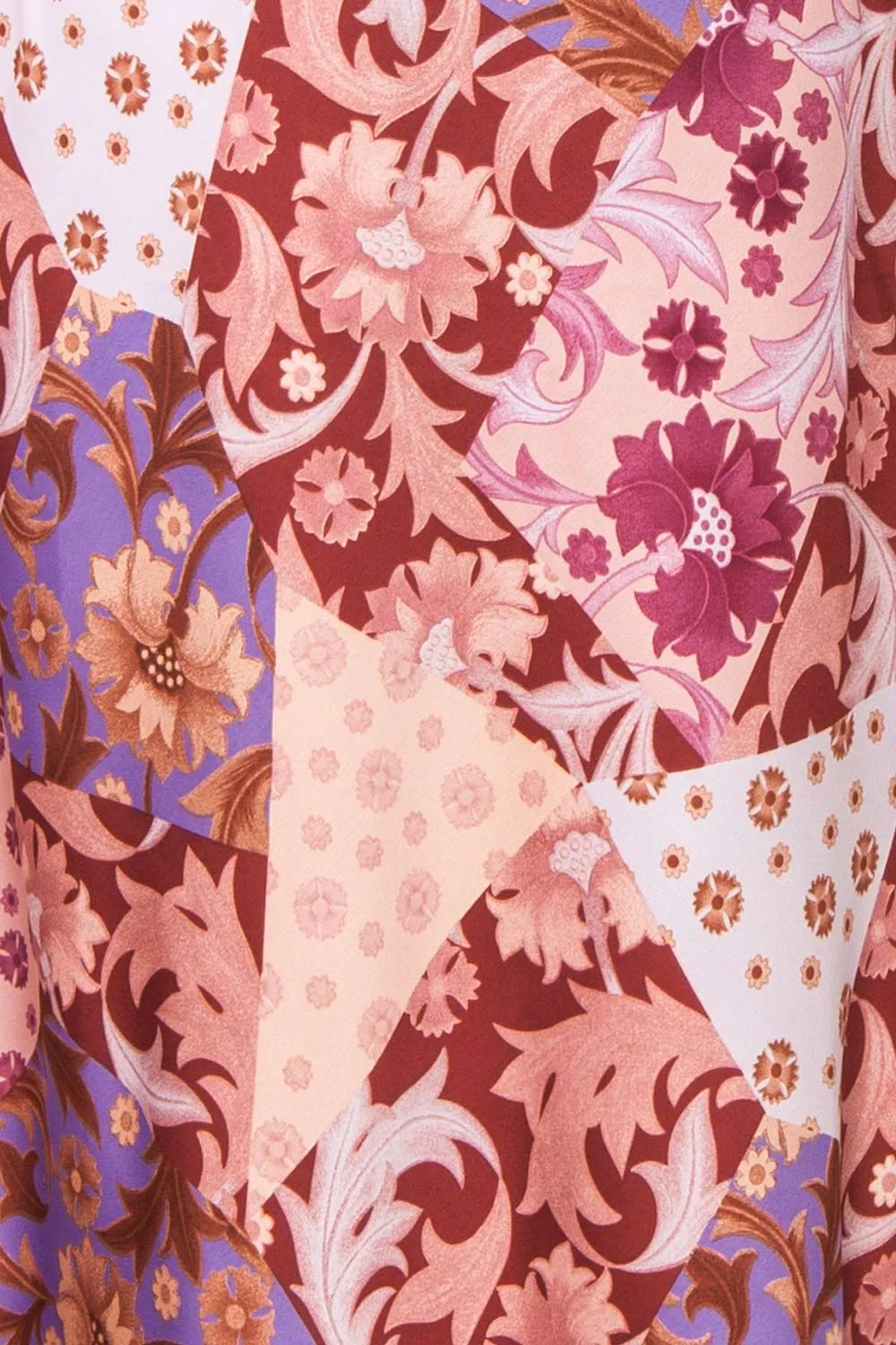 Kenaka Mauve | Floral Satin Midi Halter Dress