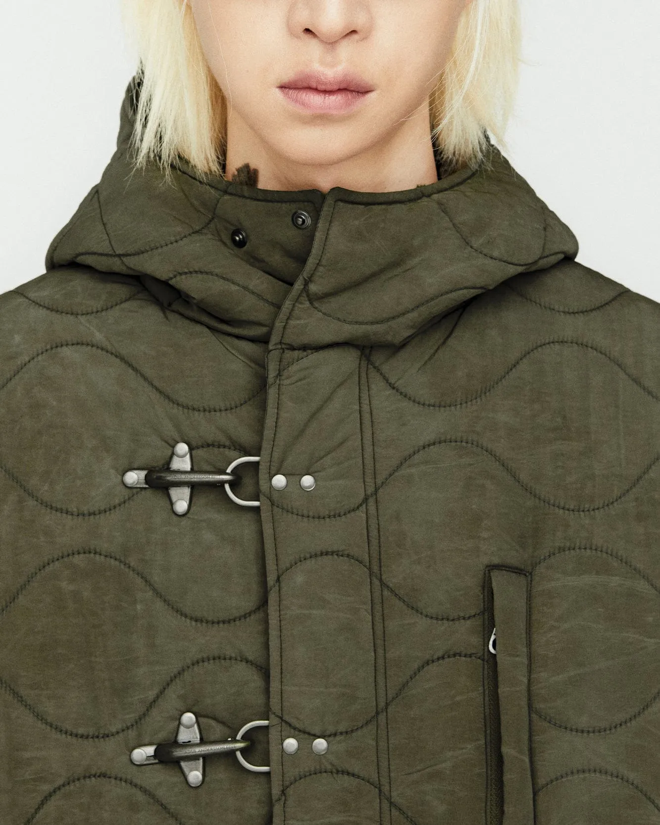 LACE-UP FISHTAIL PARKA awa638m(KHAKI)