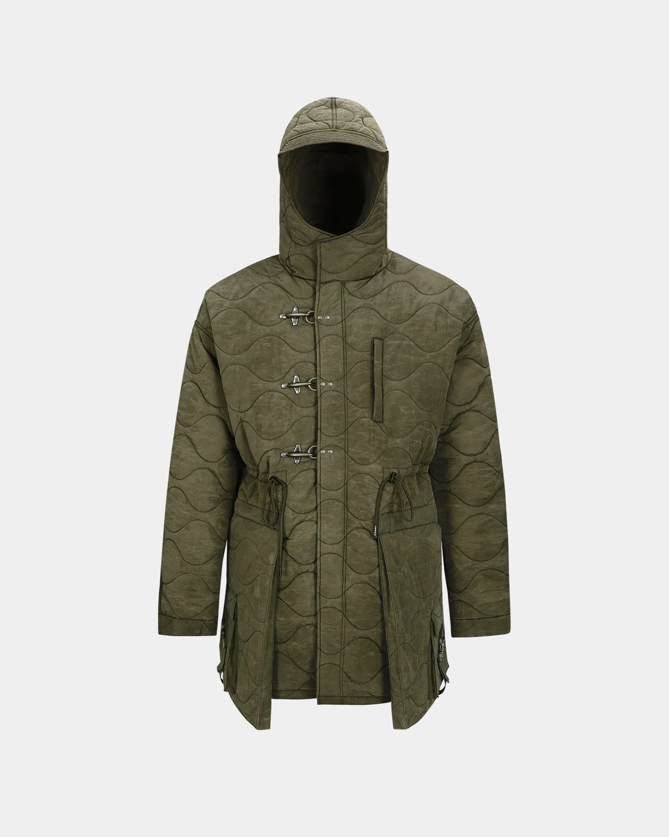 LACE-UP FISHTAIL PARKA awa638m(KHAKI)