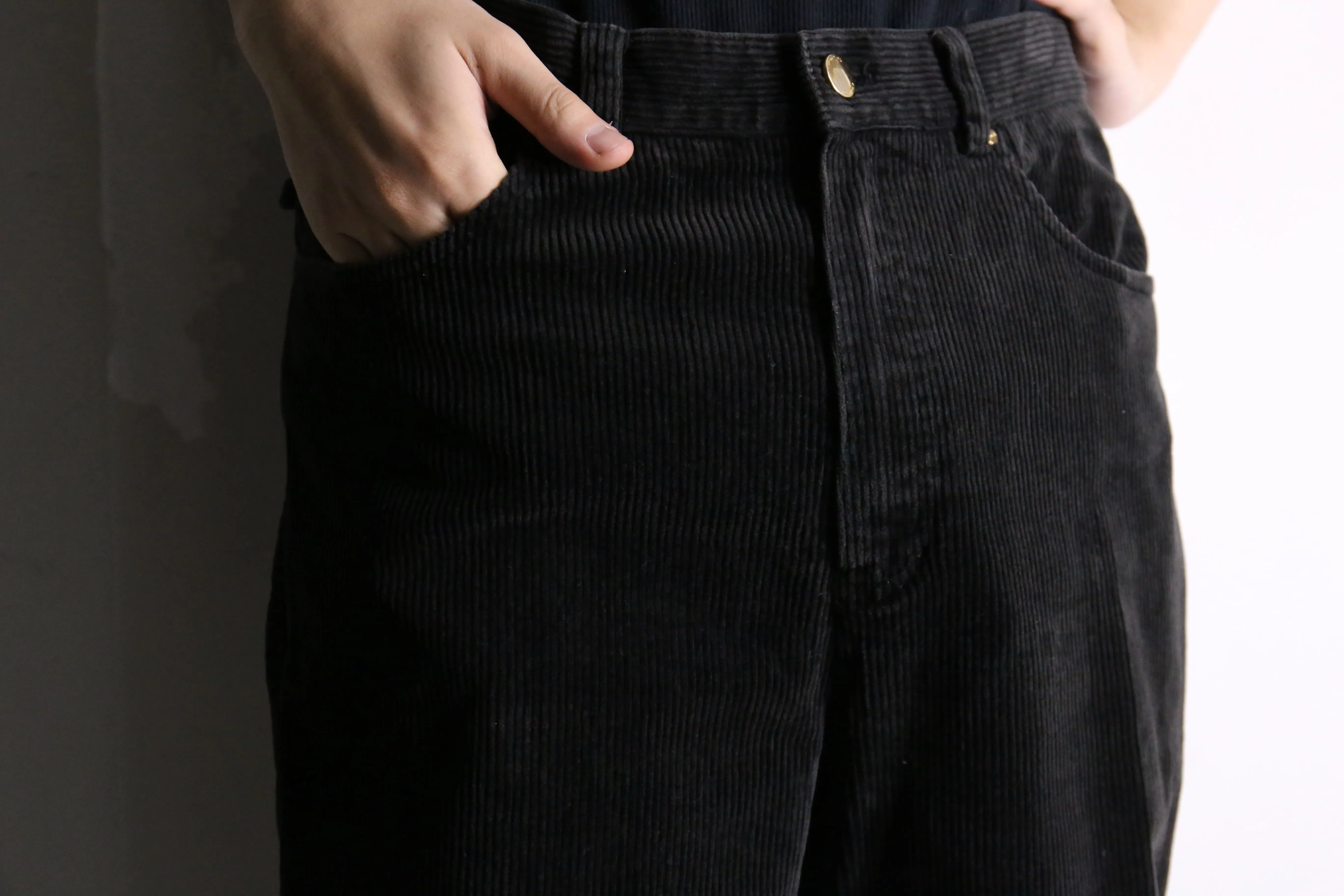 “LAUREN JEANS” black straight corduroy pants