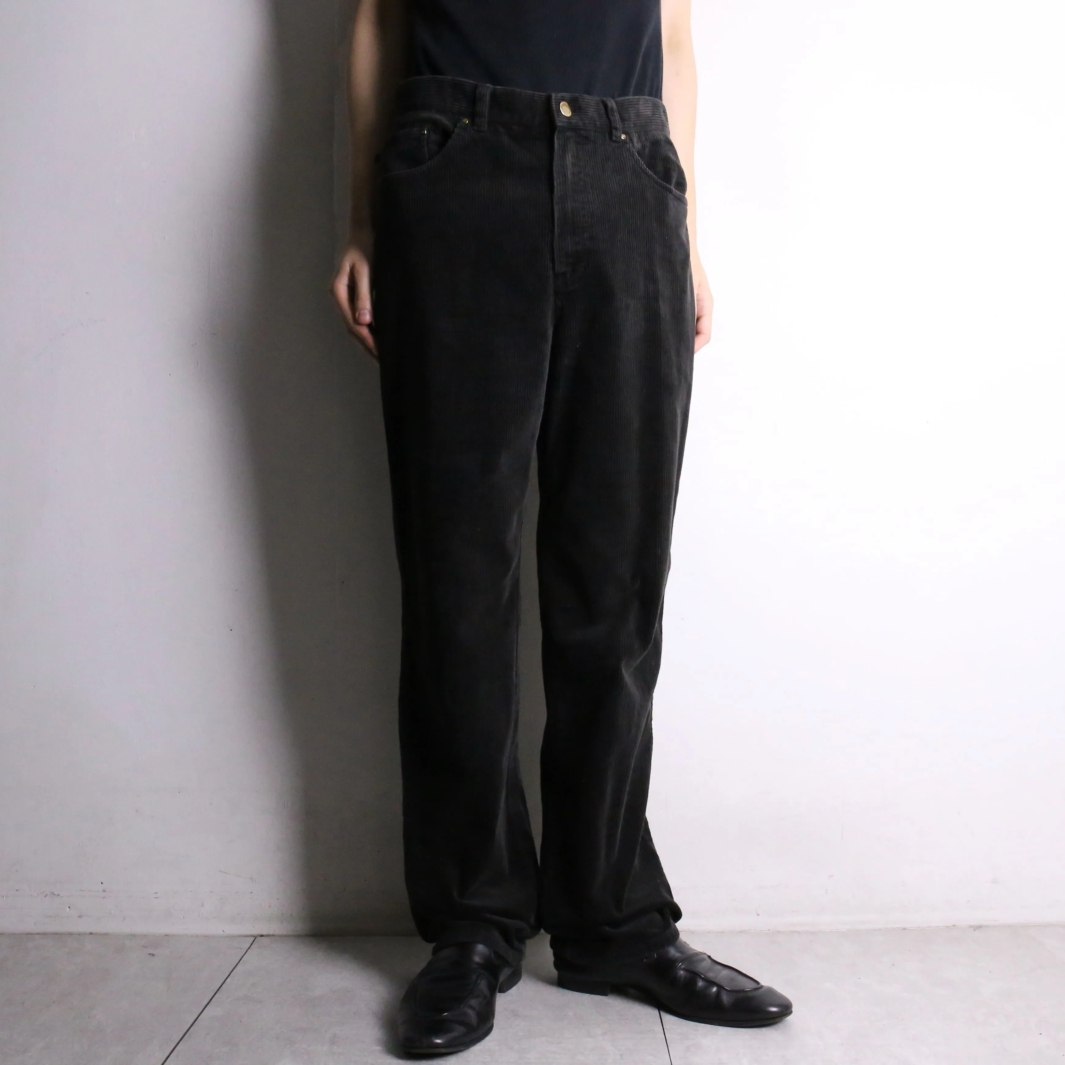 “LAUREN JEANS” black straight corduroy pants
