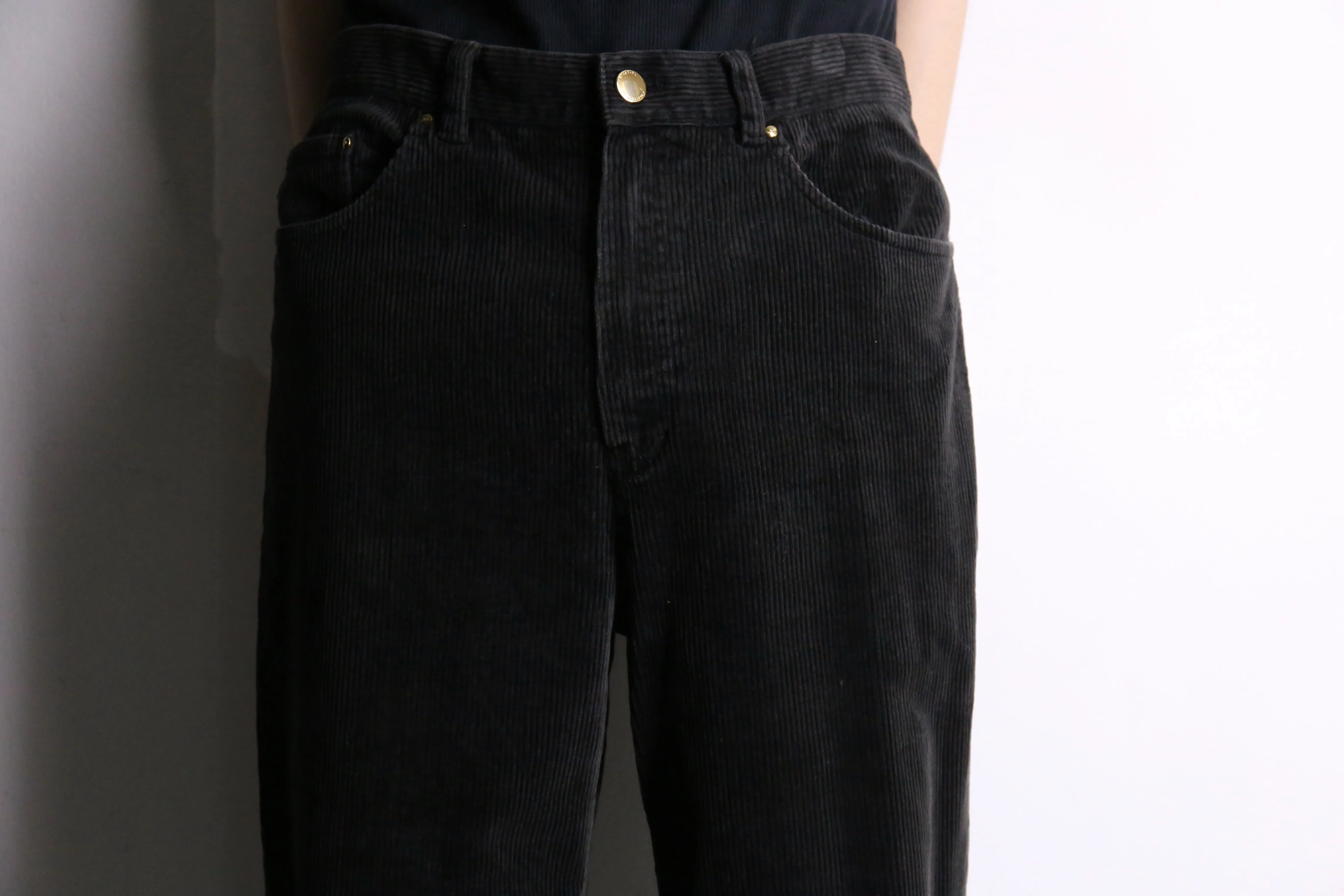 “LAUREN JEANS” black straight corduroy pants