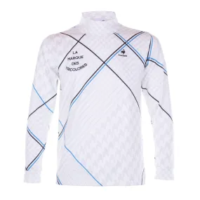 LE COQ SPORTIF GOLF Plaid High Neck Men's Longsleeve Shirt (White)