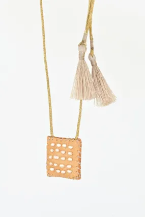 Leather Talisman Necklace - Pearl