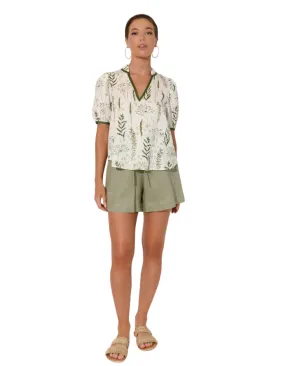 Leilani Printed Linen Top Print