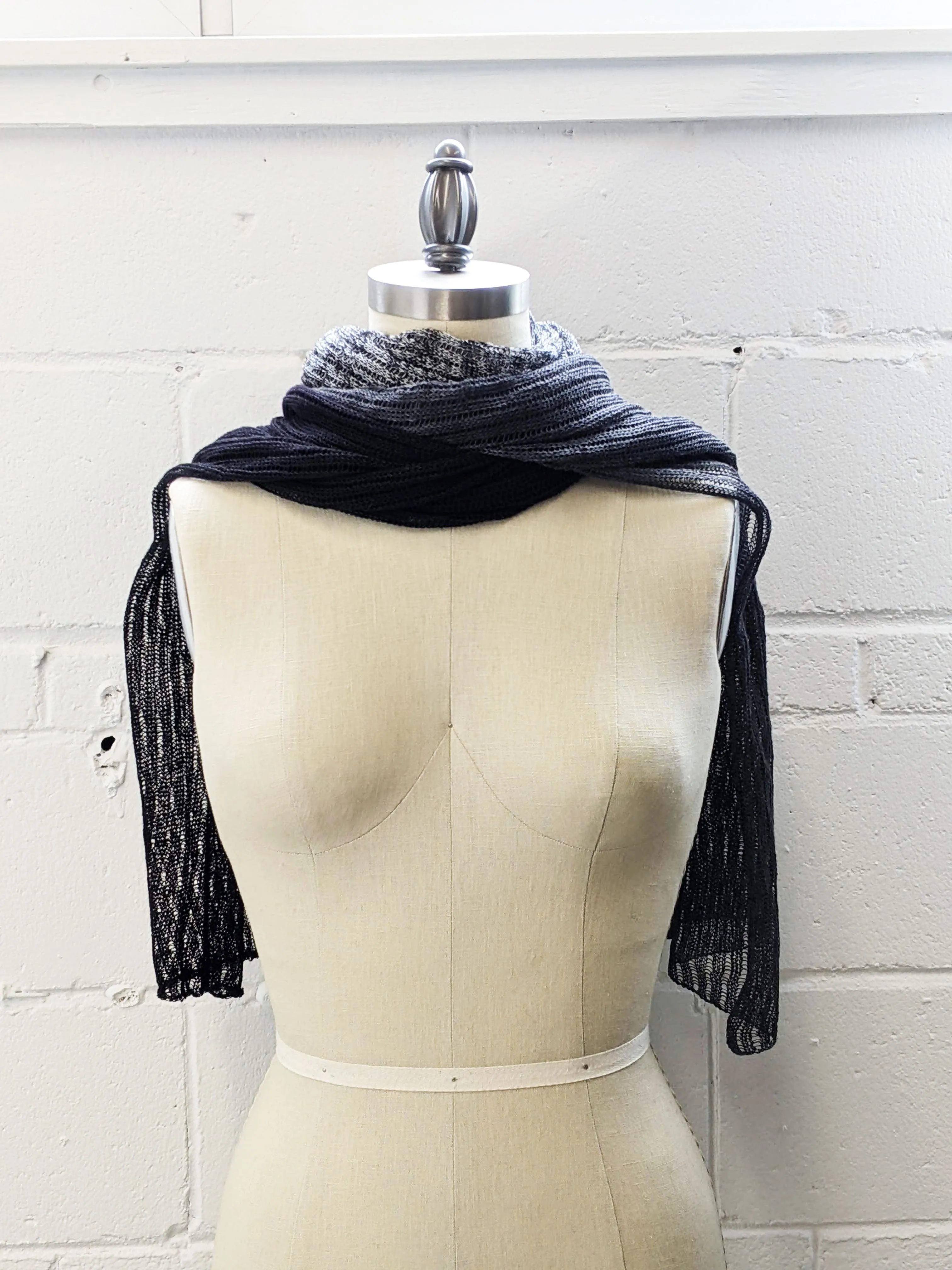 Linen Scarf & Wrap "Black/Greys"