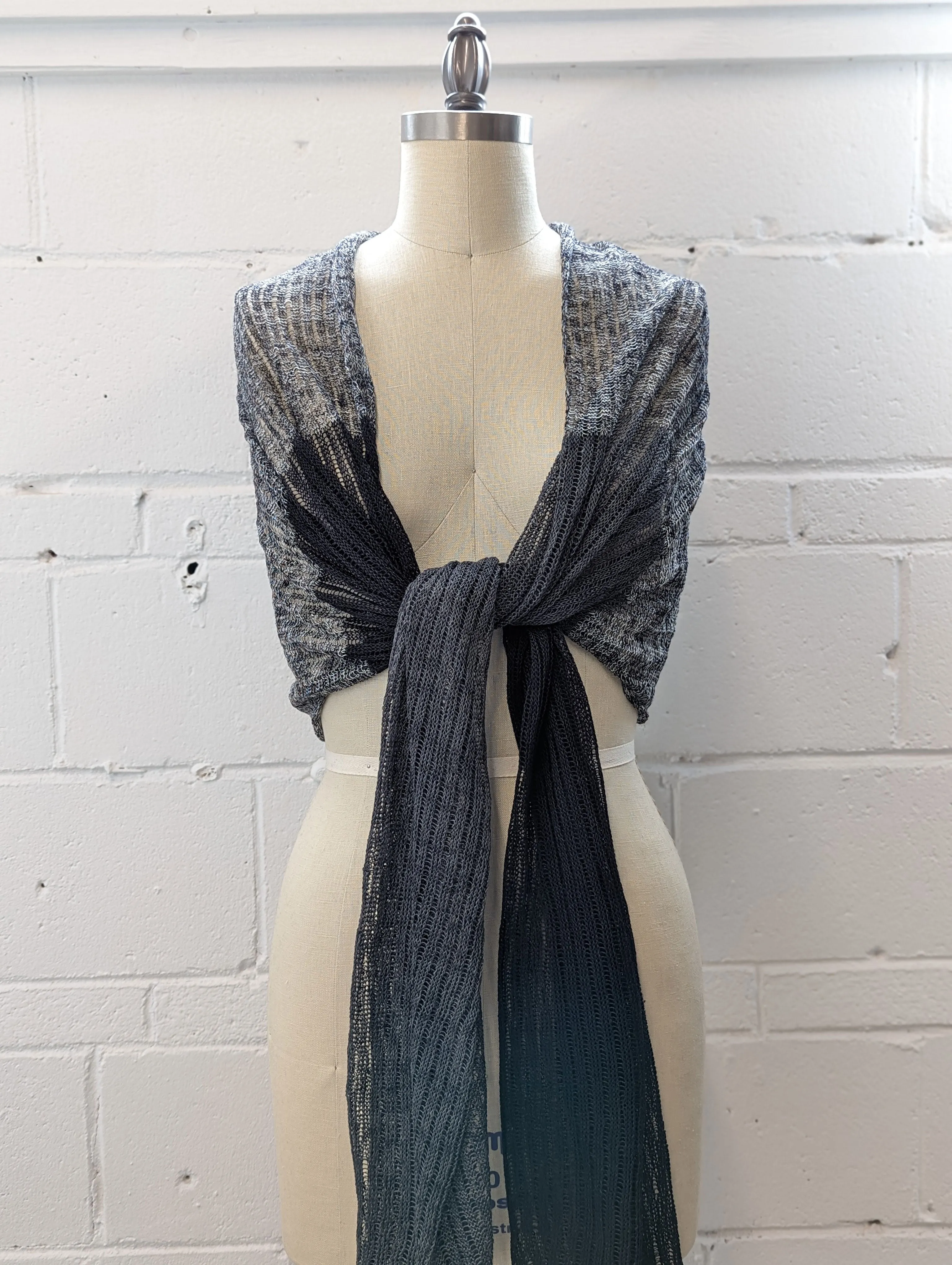 Linen Scarf & Wrap "Black/Greys"