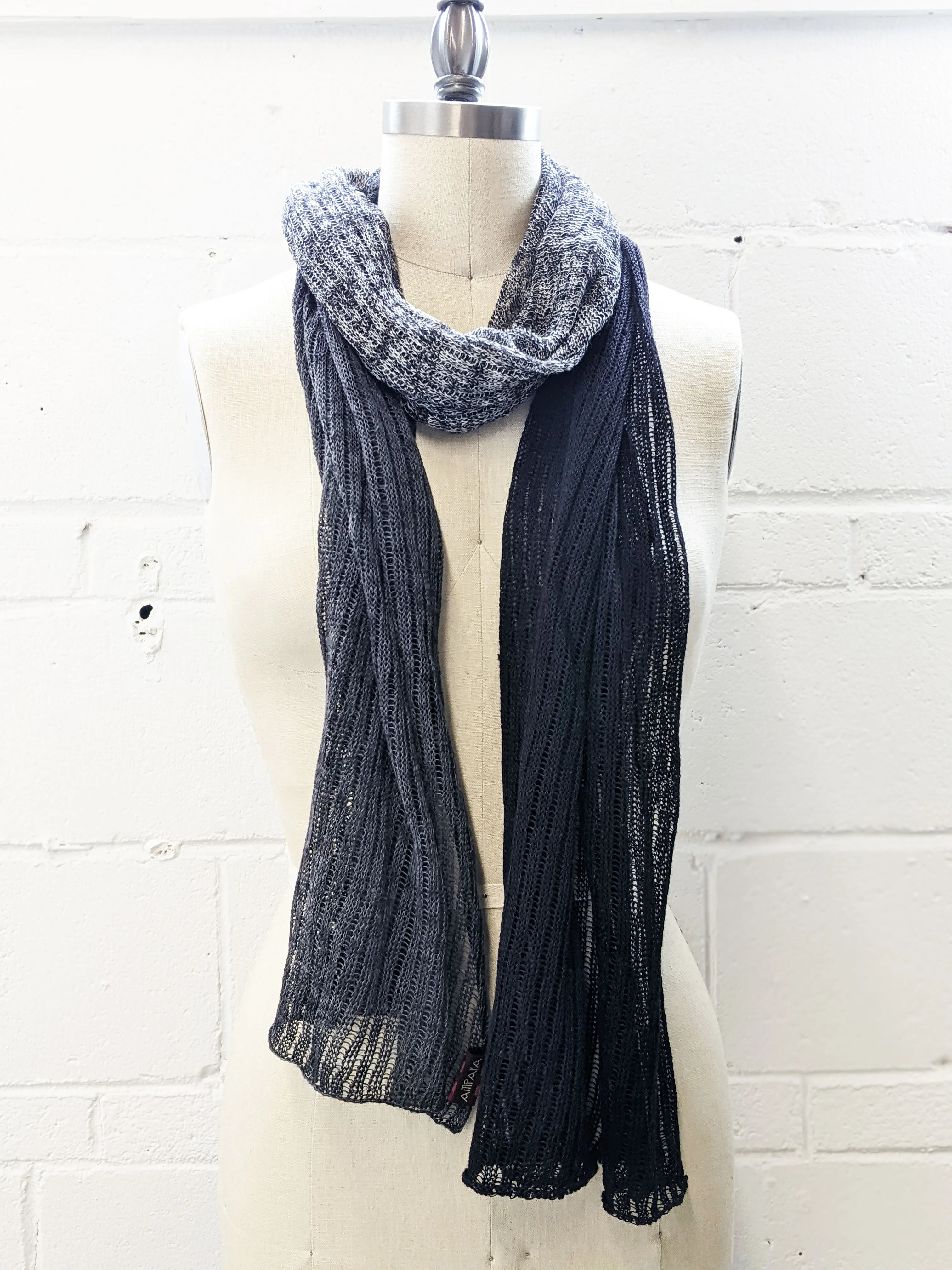 Linen Scarf & Wrap "Black/Greys"