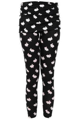 LONDON MINI RABBITS Black Leggings