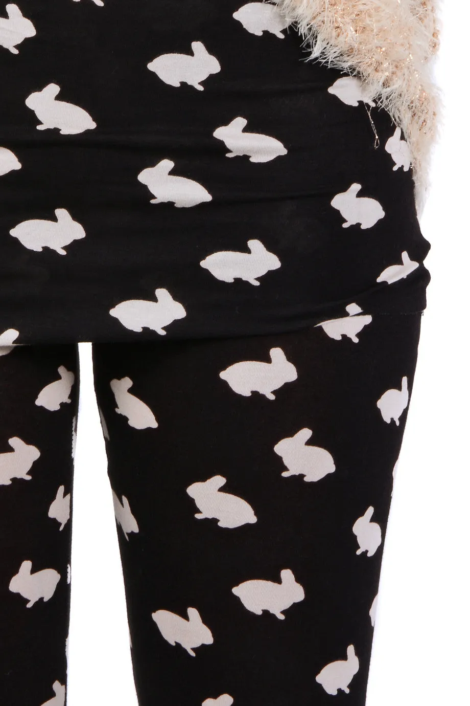 LONDON MINI RABBITS Black Leggings