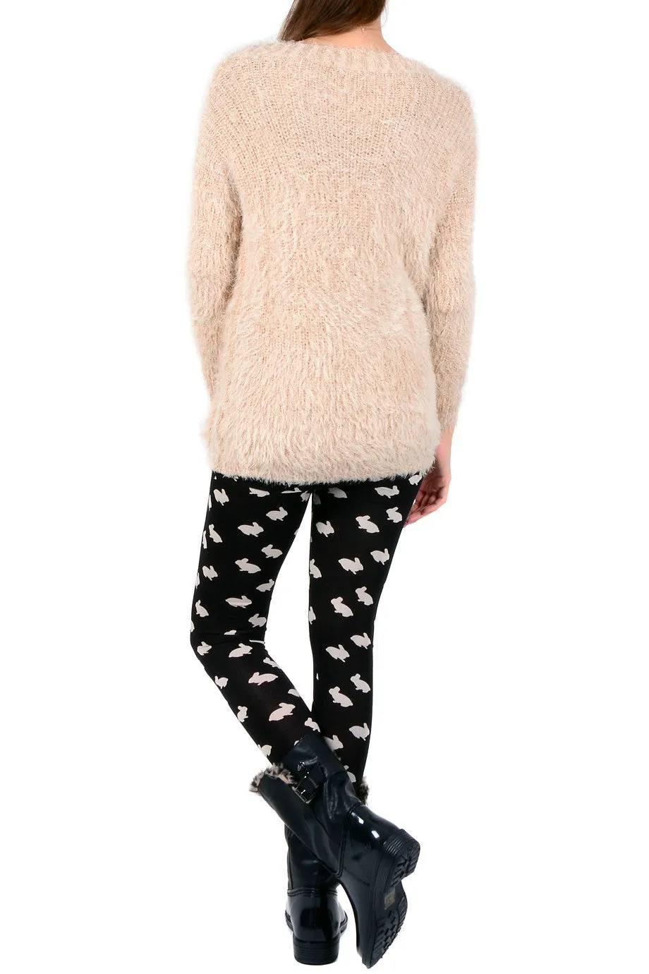 LONDON MINI RABBITS Black Leggings