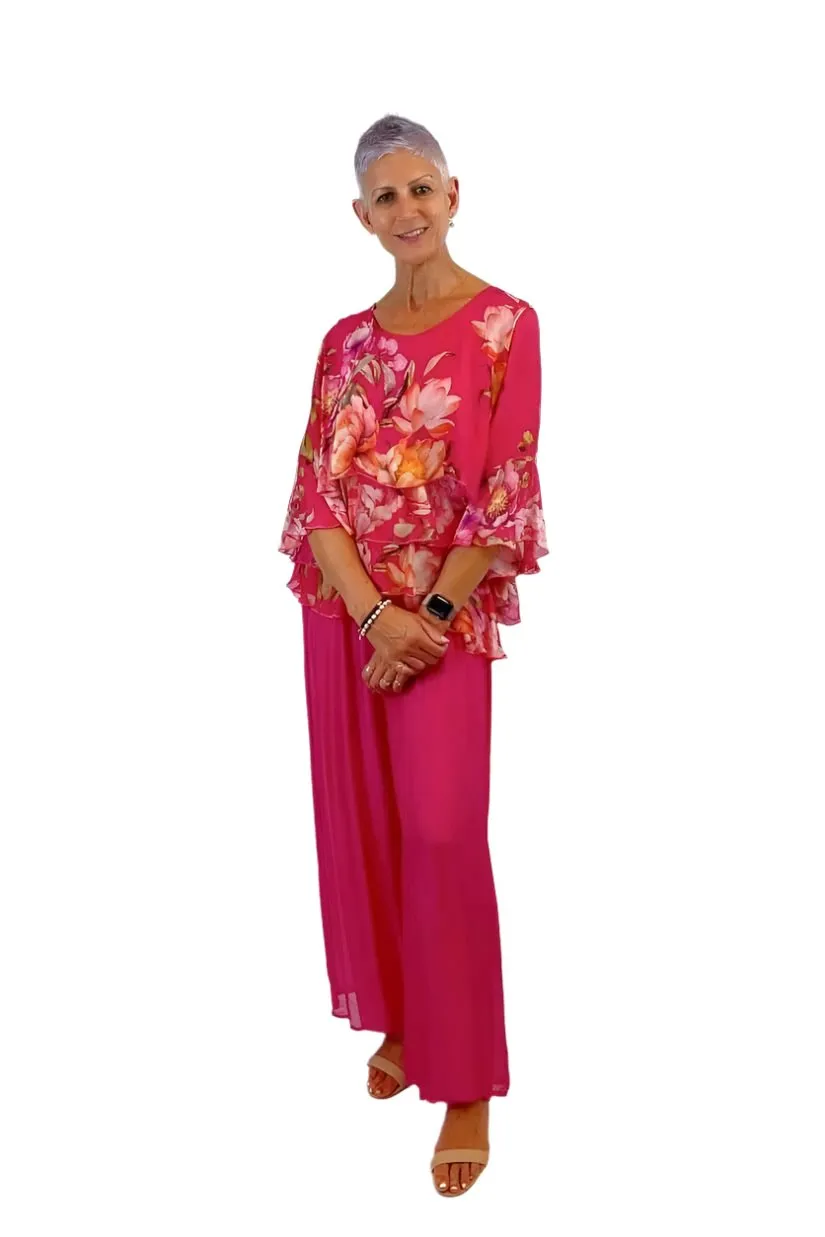 Lula Silk Top FUXIA FLORAL