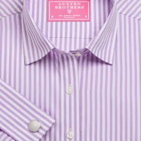 Made 2 Order - Lilac Bengal Stripe Poplin
