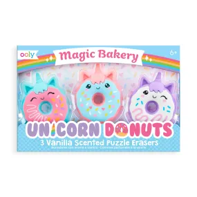 MagicBakery Unicorn Donuts Scented Erasers - Set of 3