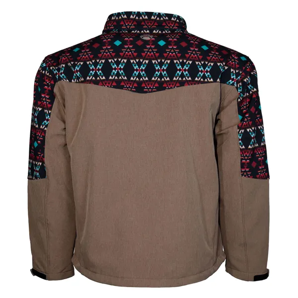 Men's Hooey Tan Aztec Softshell Jacket