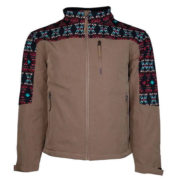 Men's Hooey Tan Aztec Softshell Jacket