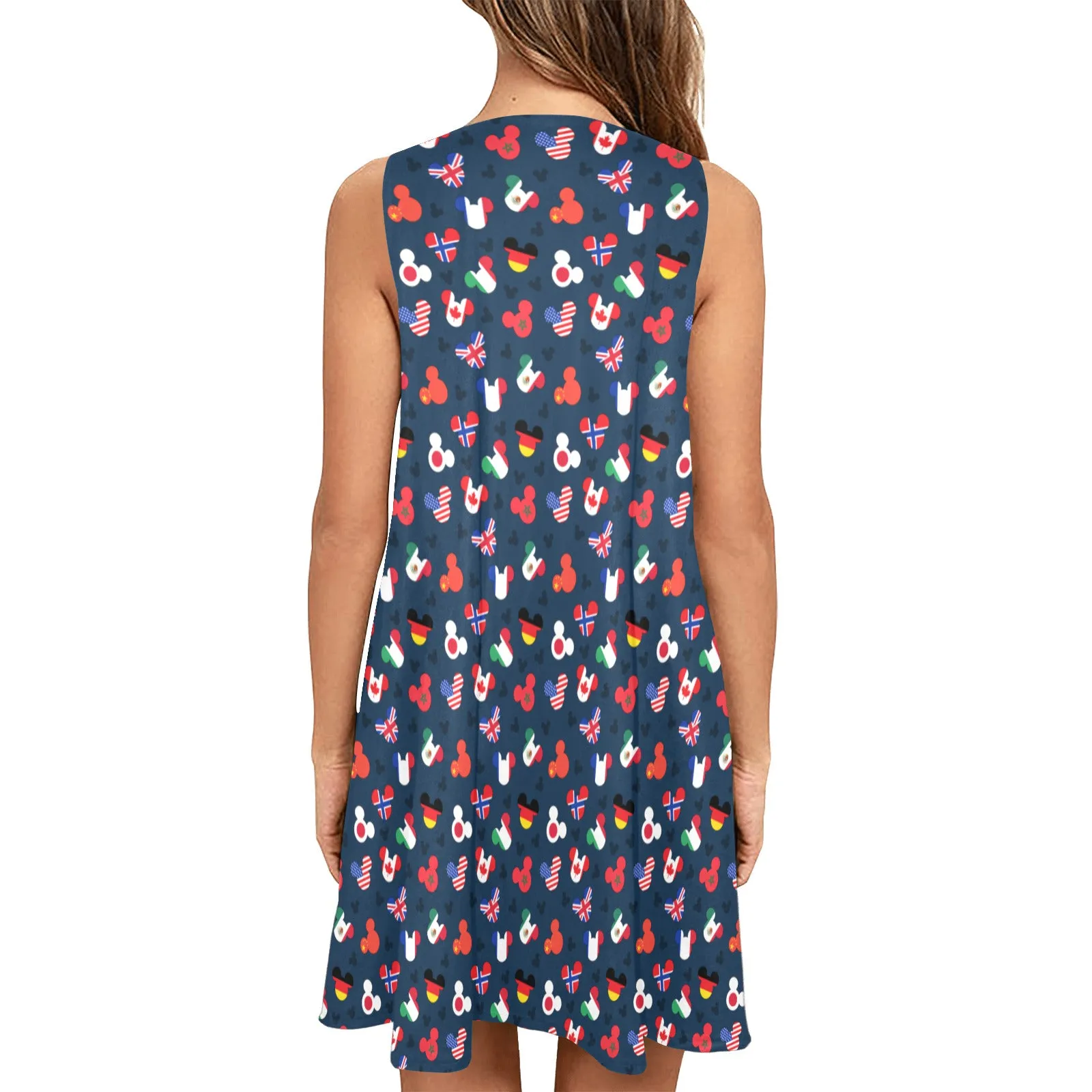 Mickey Flags Sleeveless A-Line Pocket Dress