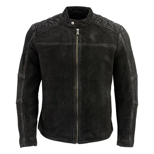 Milwaukee Leather Vintage SFM1801 Men's Black Nubuck Leather Zipper