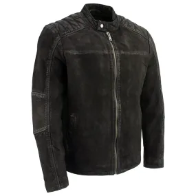 Milwaukee Leather Vintage SFM1801 Men's Black Nubuck Leather Zipper