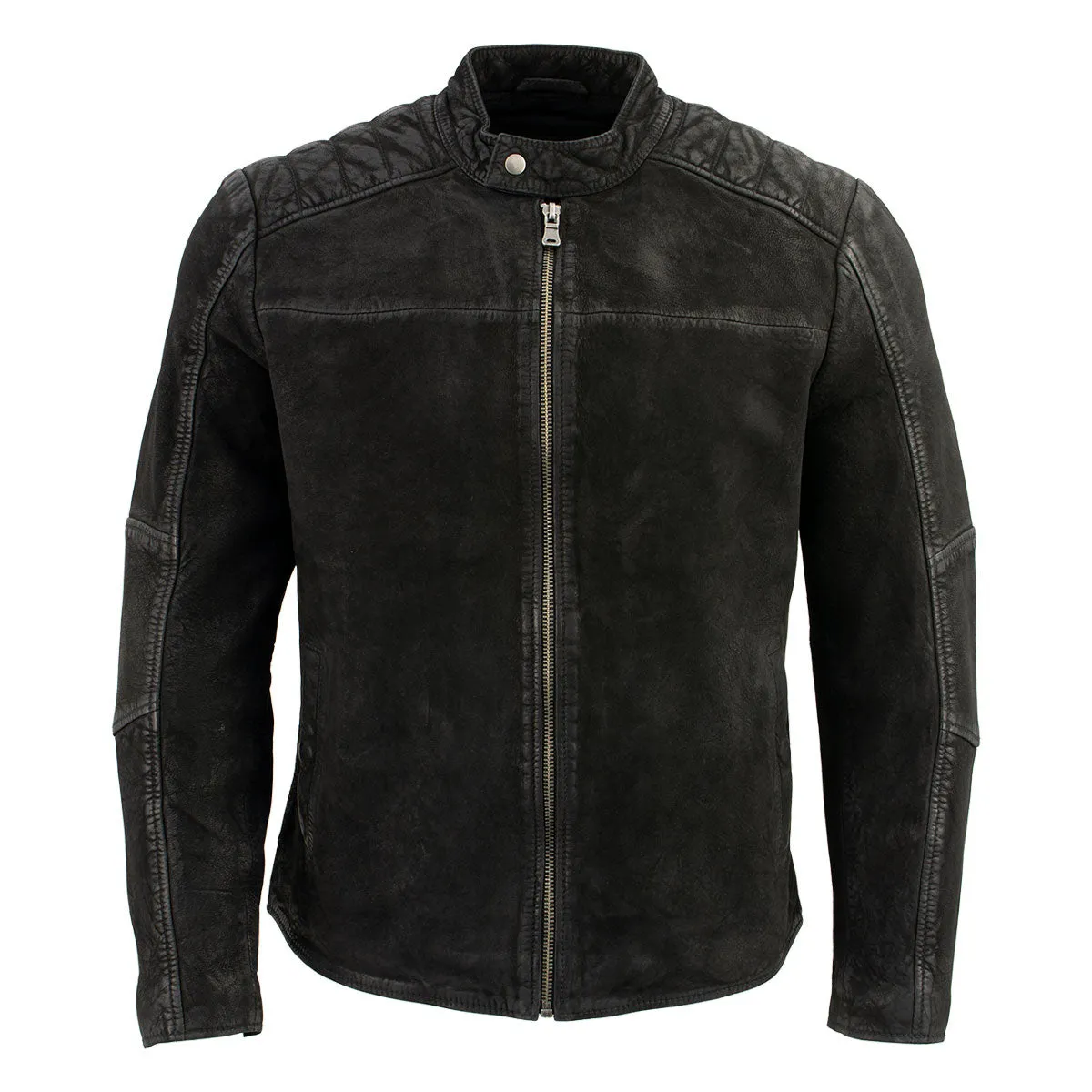 Milwaukee Leather Vintage SFM1801 Men's Black Nubuck Leather Zipper
