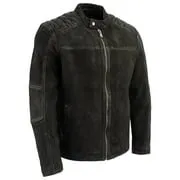 Milwaukee Leather Vintage SFM1801 Men's Black Nubuck Leather Zipper
