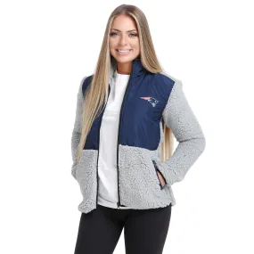New England Patriots NFL Womens Sherpa Soft Zip Up Jacket