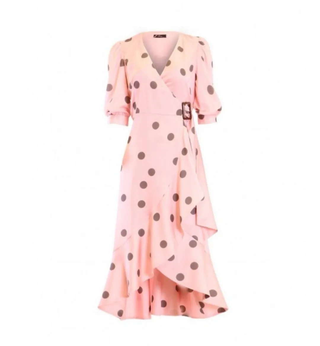 Octavia Blush Wrap Dress in soft satin