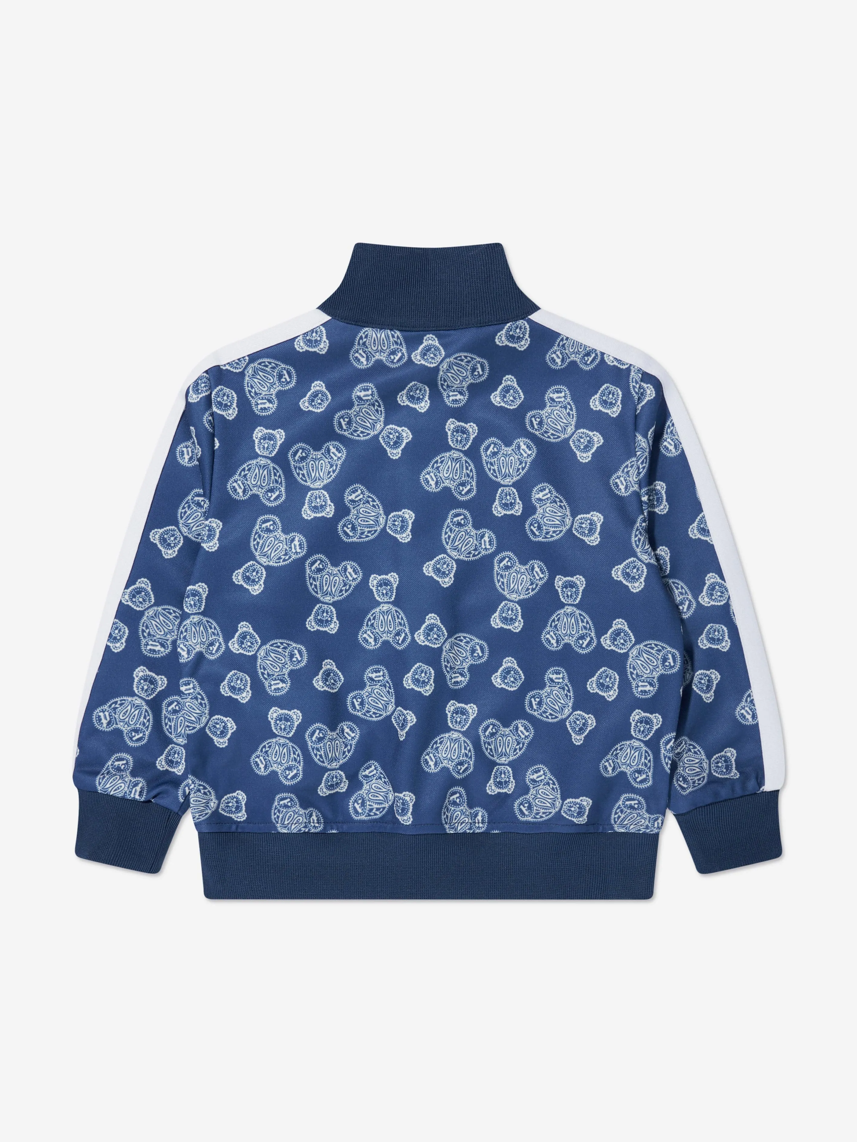 Palm Angels Boys AOP Bears Paisley Track Jacket in Blue